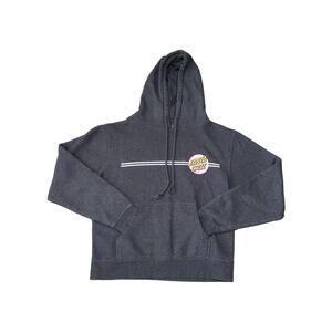 Santa Cruz Blackish Gray Kangaroo Pouch Pocket Hooded Long Sleeve Sweater Shirt